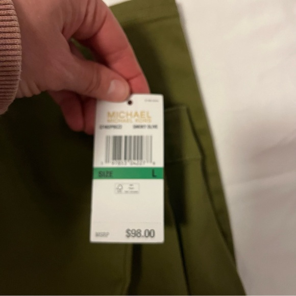 Michael Kors green button front skirt and crop top 2 piece set - Picture 7 of 10